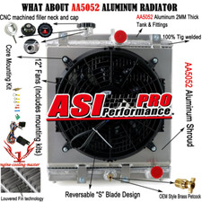 4 ROW ALUMINUM RADIATOR w/SHROUD FAN FOR 92-00 HONDA CIVIC EG EK/DEL SOL/INTEGRA