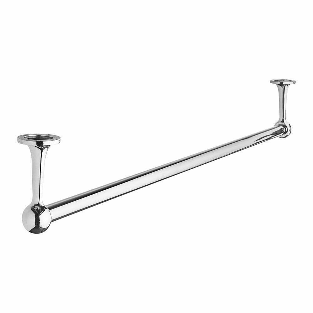 1m Suspended Chrome Hanging Clothes Garment Rail, 2 Support Arms for Wardrobes