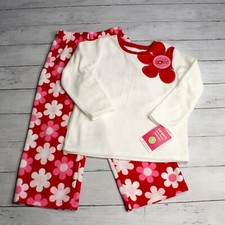 Carter's Girl's Fleece Pajama Set Size 4 Love Flowers 2 Piece