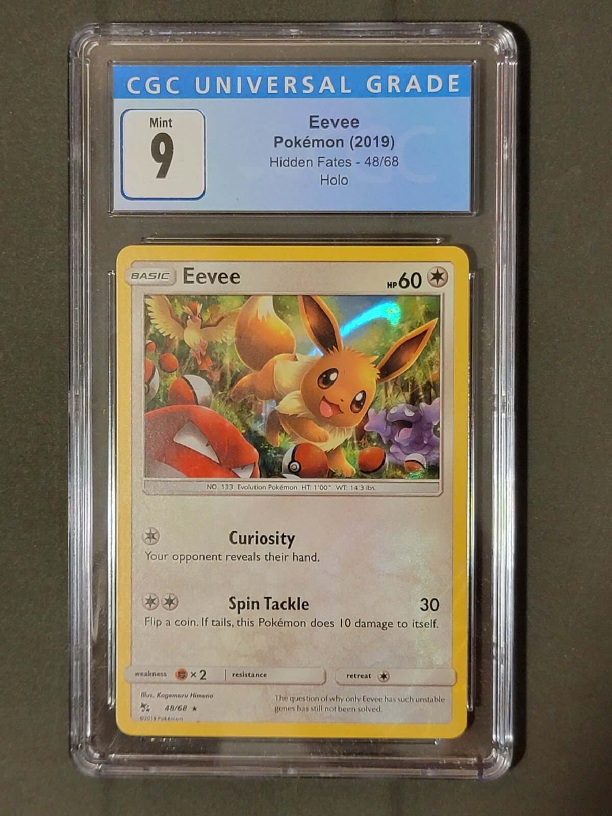 ⚡💦🔥 Pokemon Eevee Holo Hidden Fates 48/68 CGC 9 Mint PSA BGS Eeveelution!