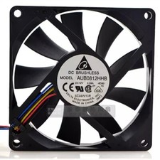 Delta AUB0812HHB 8015 DC12V 0.24A 8CM 4-Wire Silent Dual Ball Cooling Fan