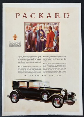 1929 Packard Cars Ask The Man Who Owns One Color Vintage Print Ad