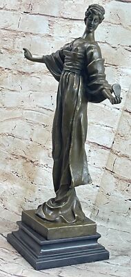 Art Deco/Nouveau Victorian Southern Proper Lady Genuine Bronze Sculpture Statue