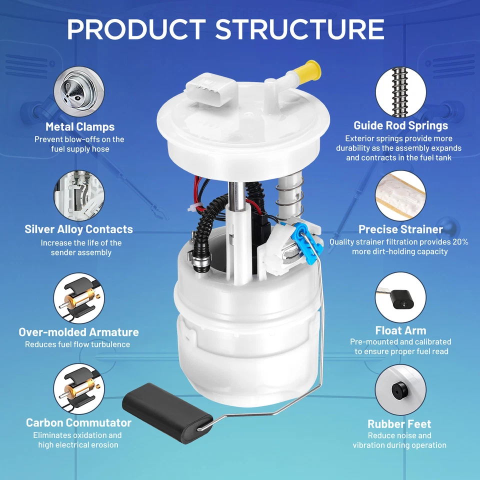 Conjunto de bomba de combustible para Nissan Altima 2002-2003 2,5 L L4 E8496M Foto 4 de 4