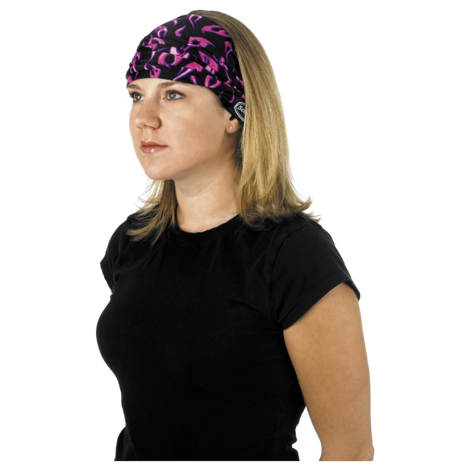 DOO-Z Red Mini-Flame by Schampa Use as Bandana / Scrunchy Headwrap Harley Riders - Image 3 of 4