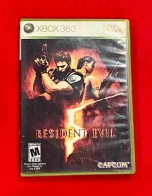 RESIDENT EVIL 5 - Xbox 360 Live - Video Game Disc with Green OEM Case
