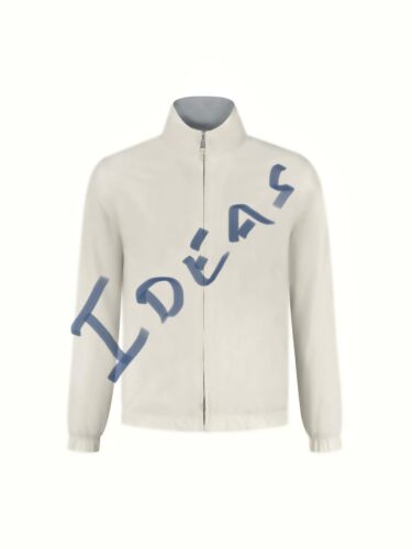GREY & ECRU PURE COTTON BLEND REVERSIBLE LUXURY THERMAL JERSEY MADE IN ITALY C54 - Picture 17 of 17