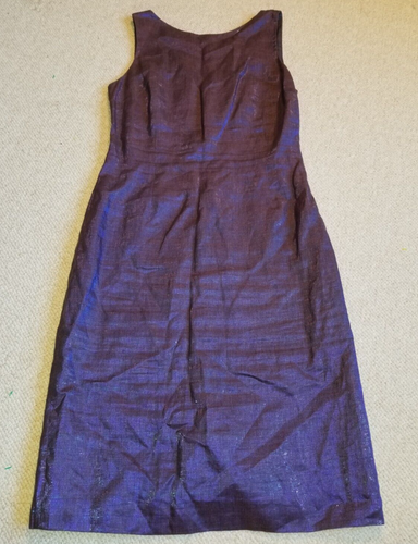 Damen Kleid-VESTIMENTA SPA-ITALIEN-lila Schimmer Leinen gefüttert Old Money-42/6