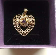 Ancient Vintage Pendant Old England. Diamond, Amethis.Silver,Silber