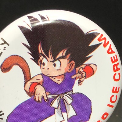 Son Goku Dragonball Glico icecream pinback button can badge JAPAN