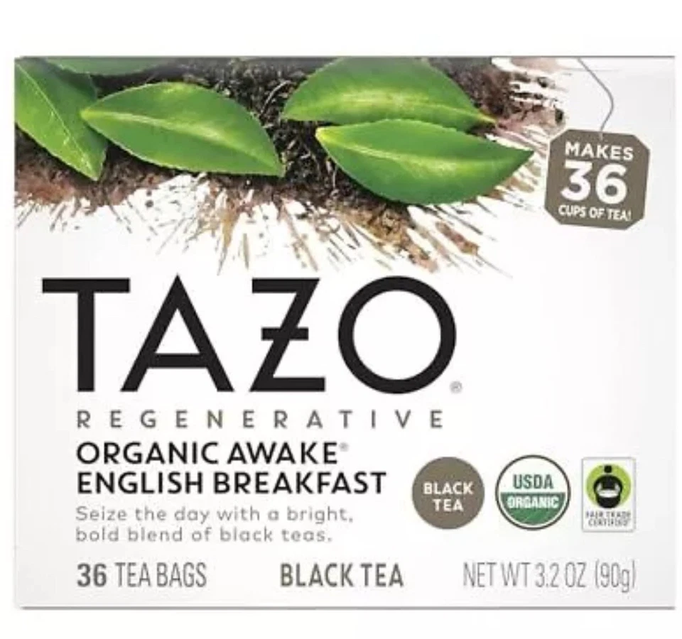 Chá preto café da manhã inglês Tazo Organic Awake 36 saquinhos de chá no total - Imagem 2 de 4