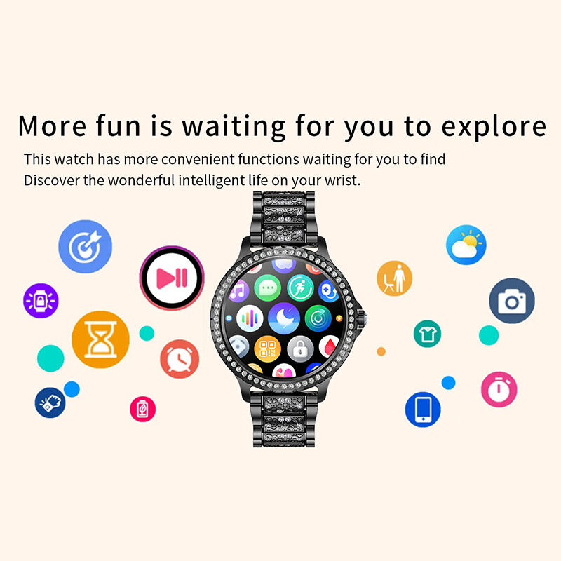 Women Smart Watch AI Voice Assistant Heart Rate Sport Fitness Tracker