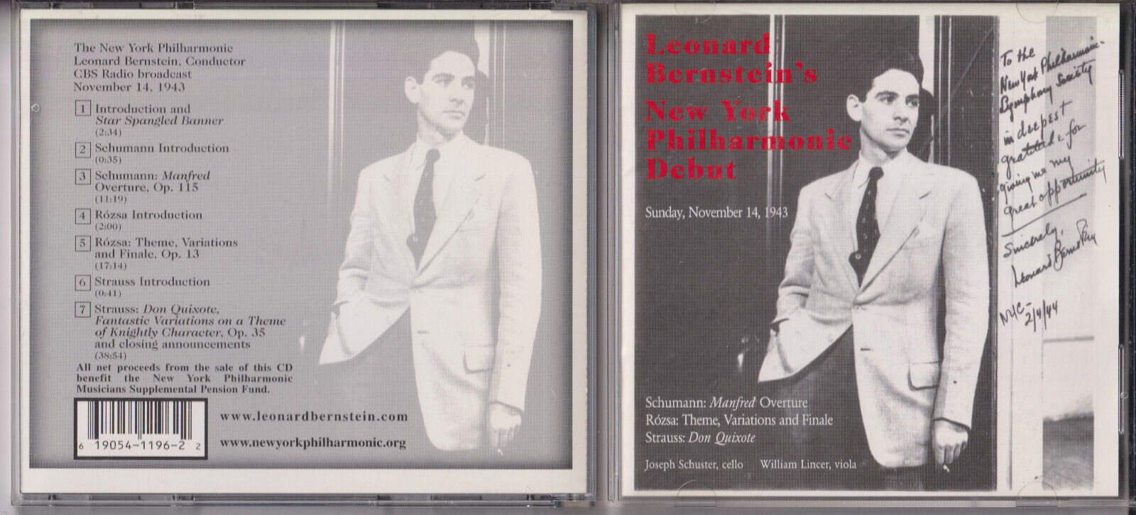 Leonard Bernstein's NY Philharmonic Debut 1943  live- Audio CD -