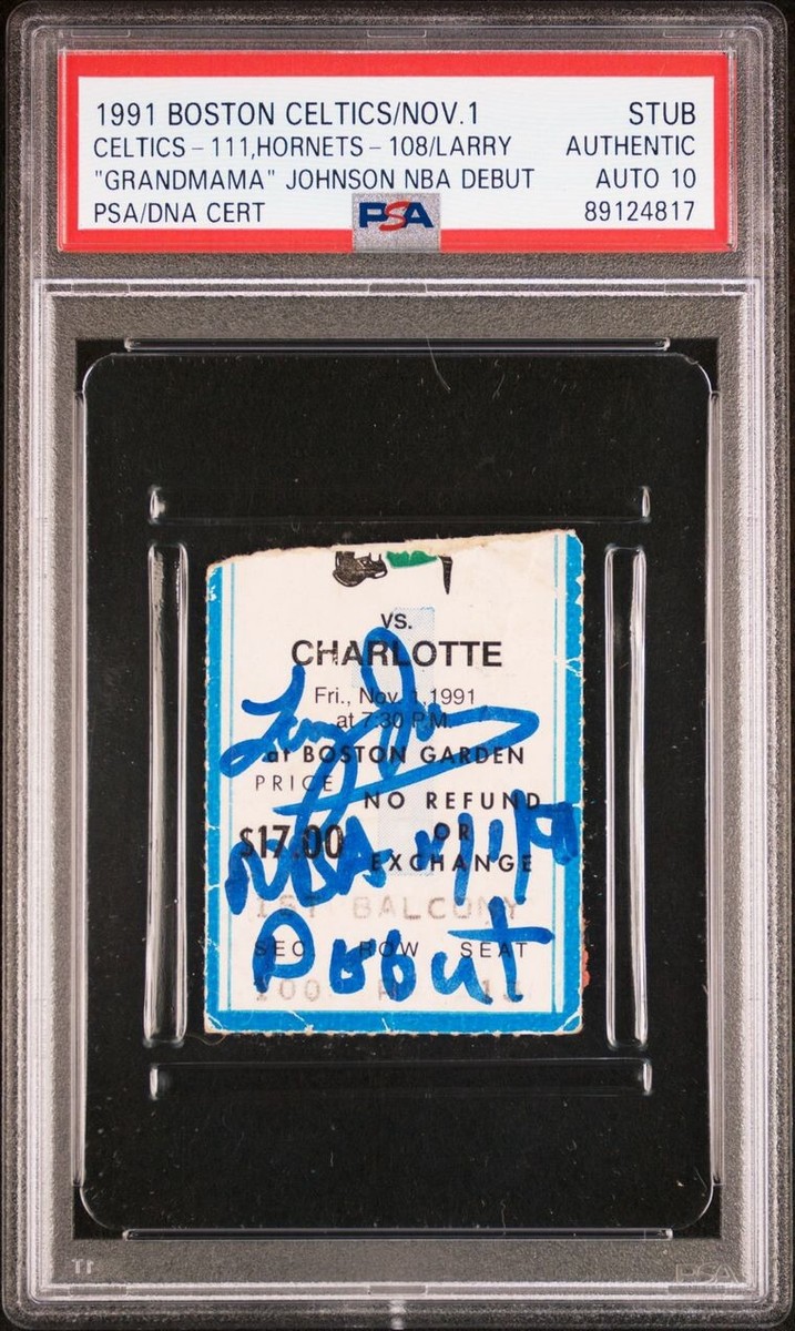 LARRY”GRANDMAMA”JOHNSON SIGNED & RICK FOX NBA DEBUT TICKET