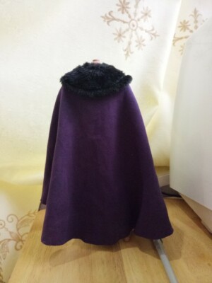 Zum Selbermachen 1/6 lila alter Stil Cape Umhang mit Pelzkragen Modell für 12'' Figur