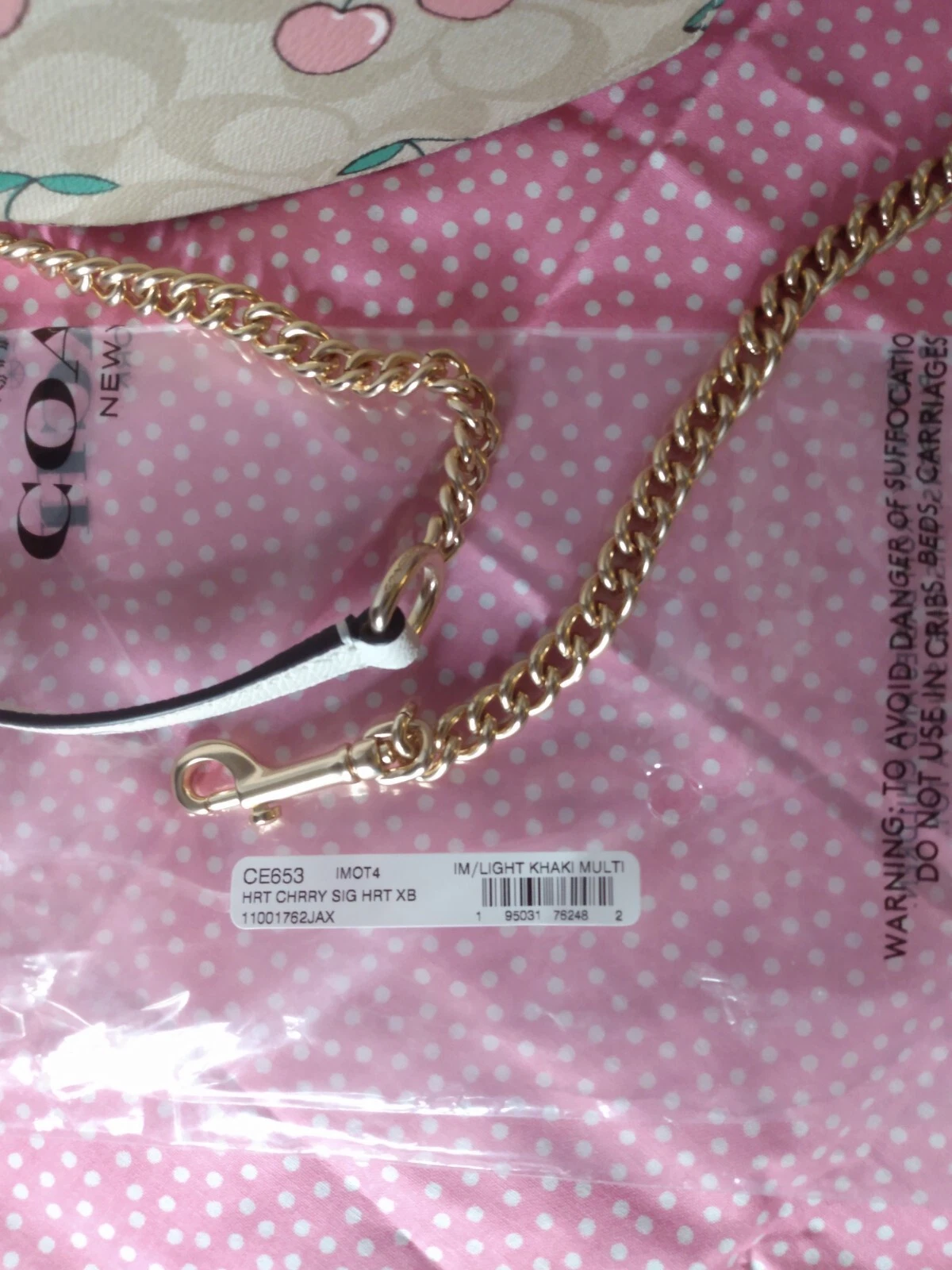 ?? Insegna Coach Nuova con etichette Edizione Limitata 2023 Cuore e Ciliegia. X Body Cuore in pelle