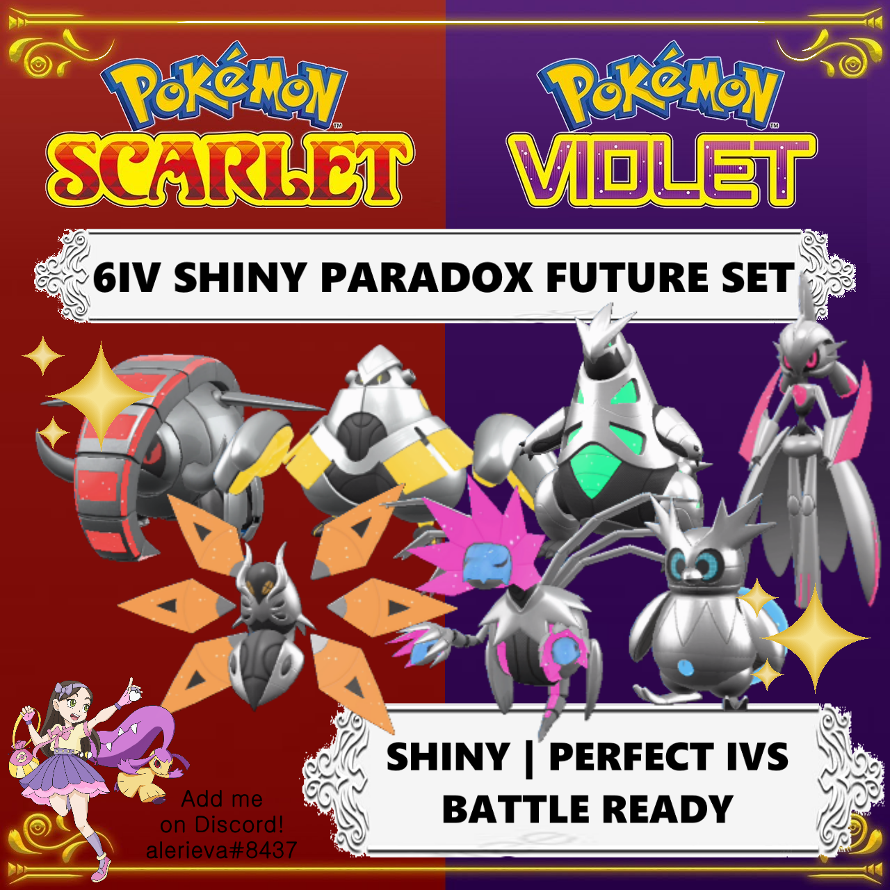 Pokemon Scarlet and Violet ✨Shiny 6IV Paradox Pokemon (ALL SCARLET  EXCLUSIVES)✨