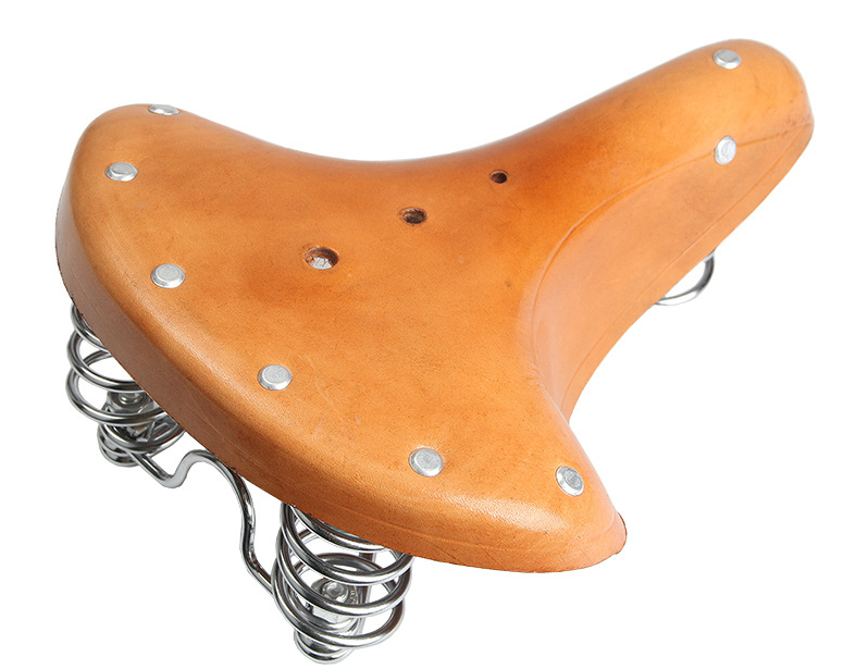 Real Cowhide Bicycle Bike Seat Genuine Leather Bike Cycling Saddle With