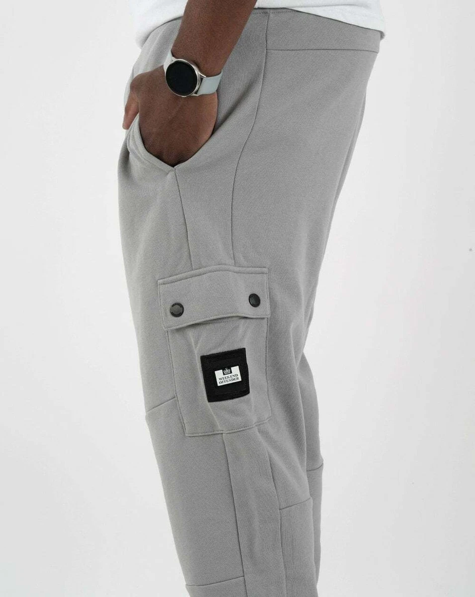 Weekend Offender Men s Kwale Track Pant Grey Cargo Bottoms