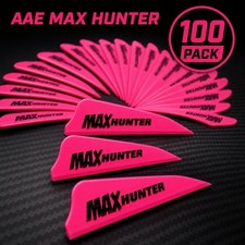 AAE Max Hunter Arrow Vanes Hot Pink 2.1&rdquo; High Profile Archery - 100 Pack