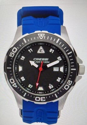 SW-0697 CRESSI Manta Taucheruhr 10 ATM Wasserdicht unisex Erwachsene blau B-WARE