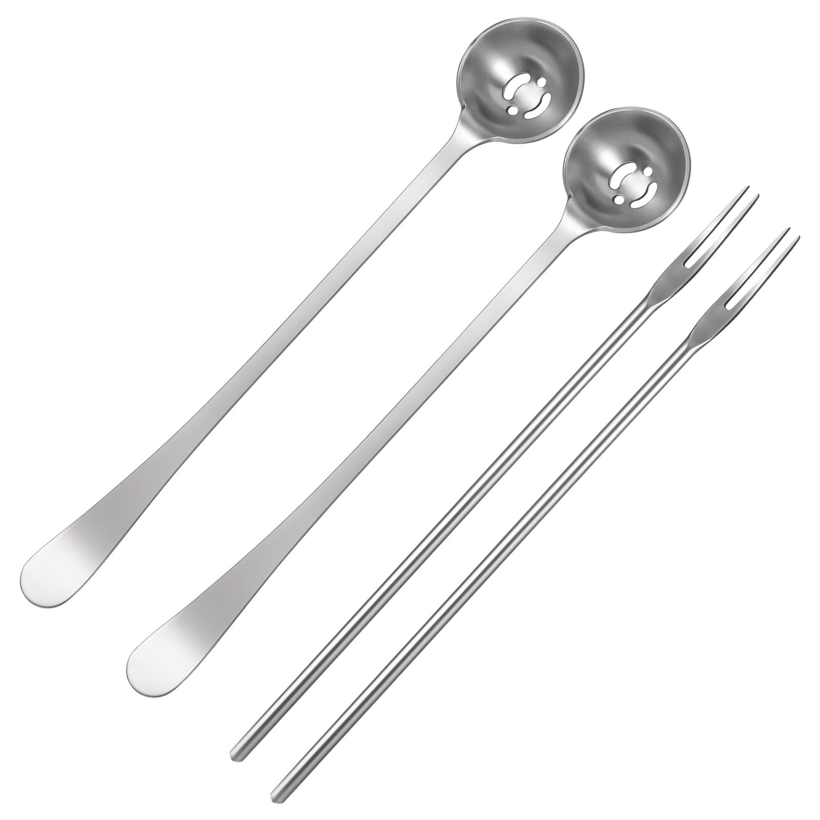 4 Pack Olive Spoon and Pickle Fork Stainless Steel Long Handle Food Picker fo...