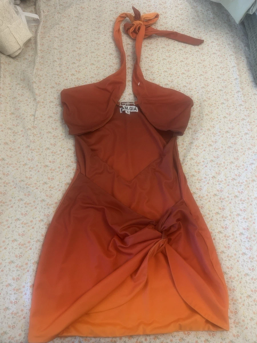 i am gia greta dress orange IAMGIA Greta dress in a size small. Never worn only