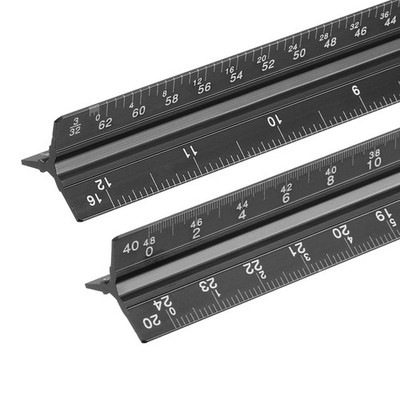 13 Inch Imperial Engineer Scale Ruler, 2 Pcs Architectural Scale Ruler Alumin...