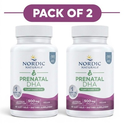 Nordic Naturals Pränatal DHA pflanzlich 500mg 60 Weichgele 2er Pack