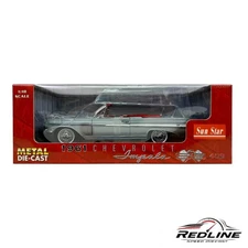 🇺🇸Sun Star 1961 Chevrolet Impala Convertible SS 409, Silver 1/18 B3🇺🇸