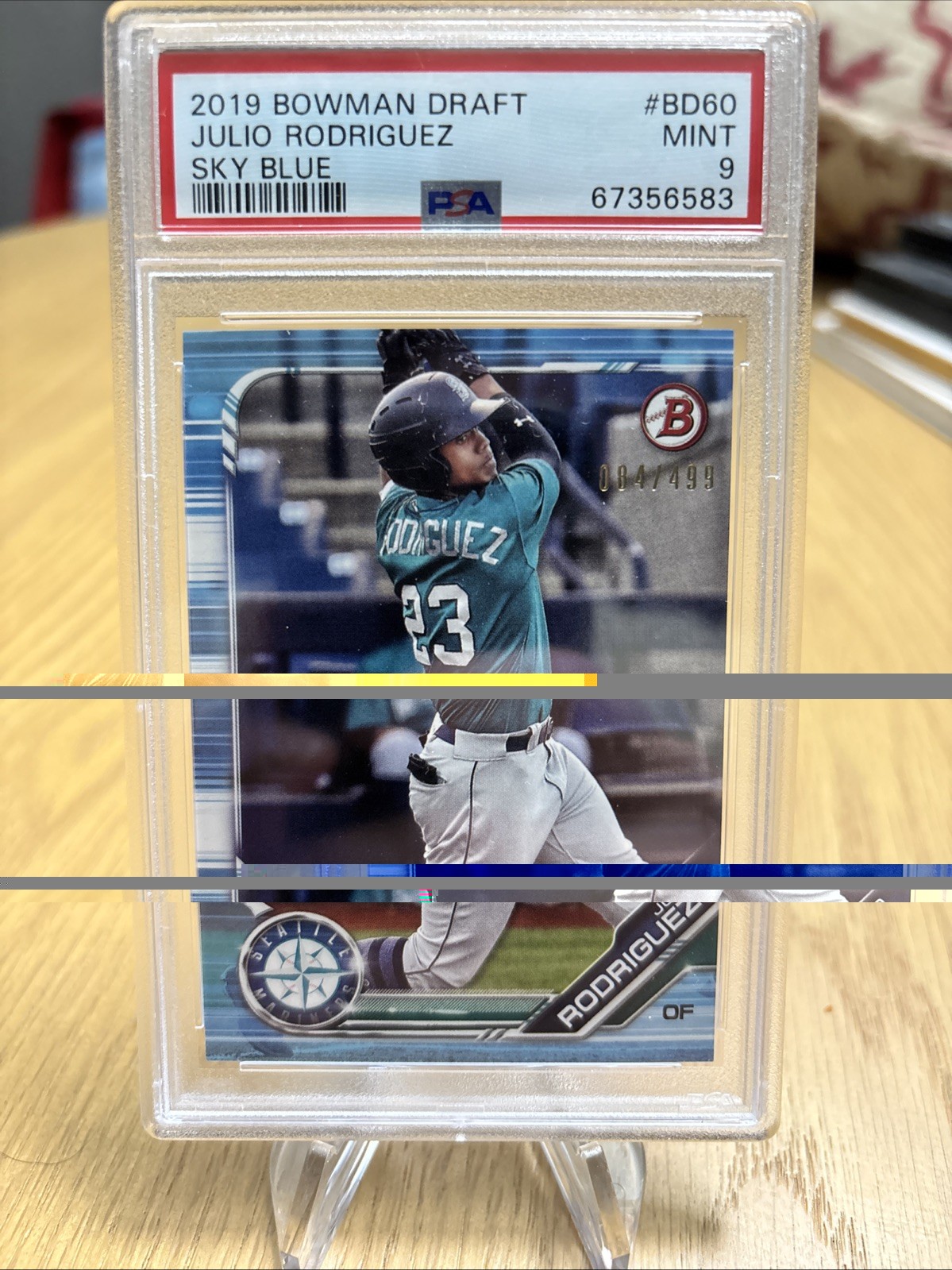 2019 Bowman Draft - Julio Rodriguez #BD-60 Sky Blue /499 (RC)