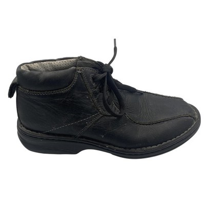 Florsheim Boots Mens Size 8W Black Leather Chukka Moc Toe Comfortech 1438-001
