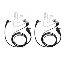   2 Pin PTT Mic Covert Acoustic Tube Earpiece Headset Compatible with Icom Ra...