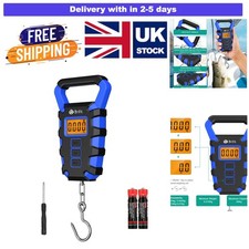 Hanging Scale - Electronic Weight Scale with Hook - 200kg Capacity - Black/Blue