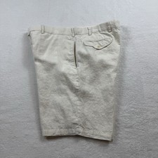 Vintage Polo Ralph Lauren Bradbury Fit Linen Chino Shorts Mens 38 Beige Zip Fly