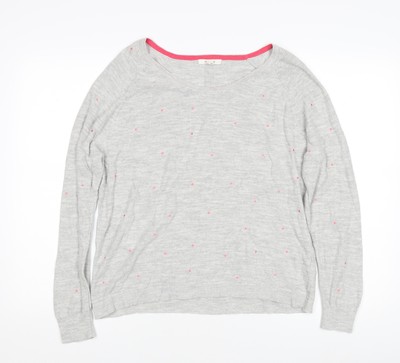 Waste Stuff Damen Pullover Grau Größe 12 Baumwolle Leinen