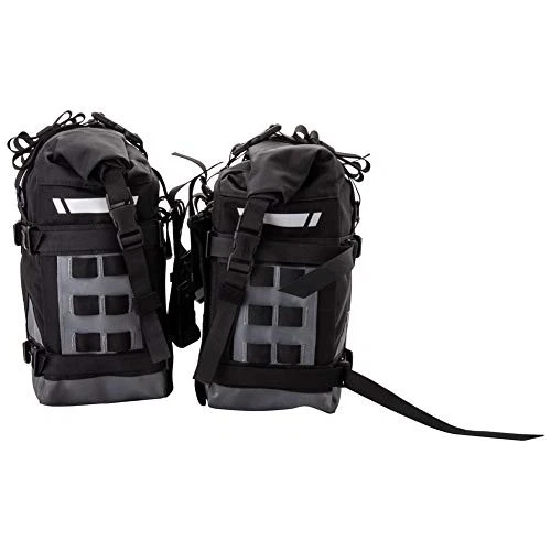 TUSK Pannier Racks Pilot Pannier Bags Black/Grey for Kawasaki KLR 650 2008-2018 Foto 3 de 4