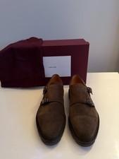 John Lobb William Double Monk Strap Brown Suede Shoes Mens UK 8.5 EU 42.5 £1,360