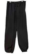Weissman dance drawstring Zip Up Cargo pants black L High Waist Tied Ankle 32x34