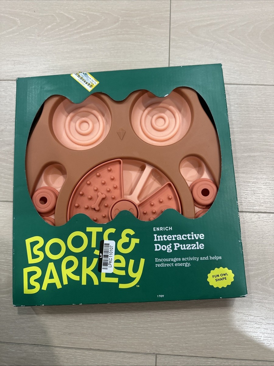 TEDDY WORKS KOMBO バーベル Boots & Barkley Fun Owl Shaped Interactive Dog Puzzle Tray | eBay