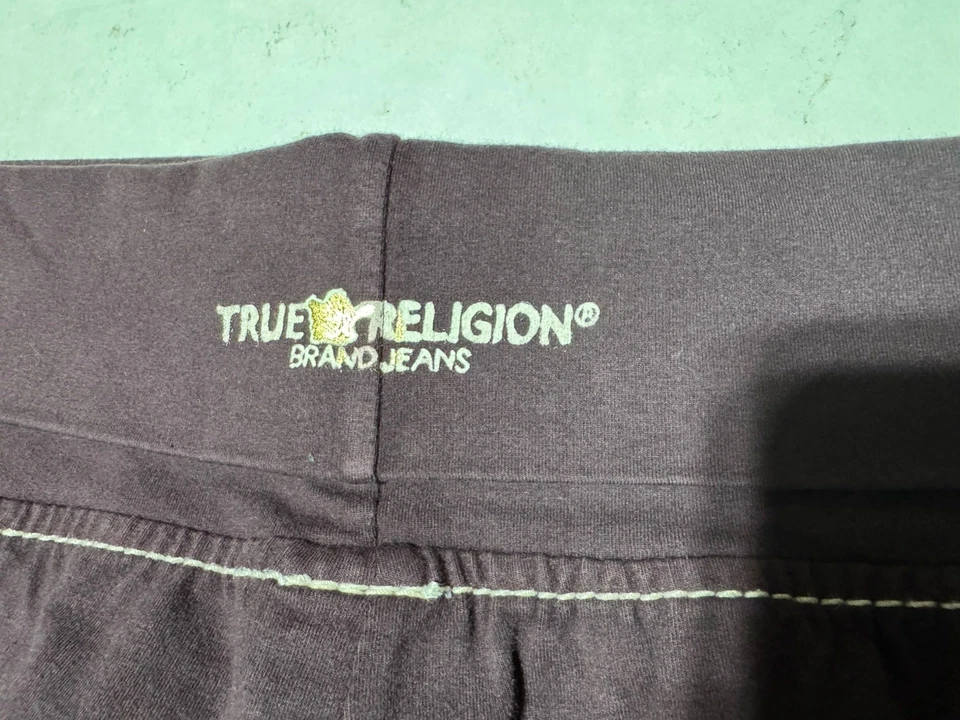 NUEVO Pantalones de mezclilla marca True Religion para mujer talla grande pierna ancha acampanados púrpura Foto 4 de 4