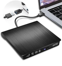 Slim External CD DVD RW Drive USB 3.0 Rewriter Burner Player Black For Laptop PC