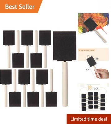 Versatile 16 Pc Foam Brushes Set, 2-Inch - Ideal for Painting & DIY Projects