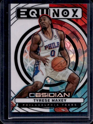 2024-25 Panini Obsidian Tyrese Maxey Equinox Electric Etch Fire & Ice RC #/30