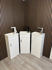 400mm White Gloss No Plumbing Sink Unit | Hot & Cold Water