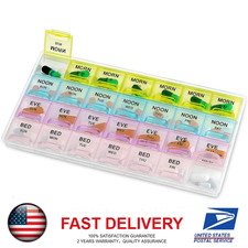 For Vitamins Extra Large Weekly Pill Organizer 2 Times A Day Medicine Cases Boxs