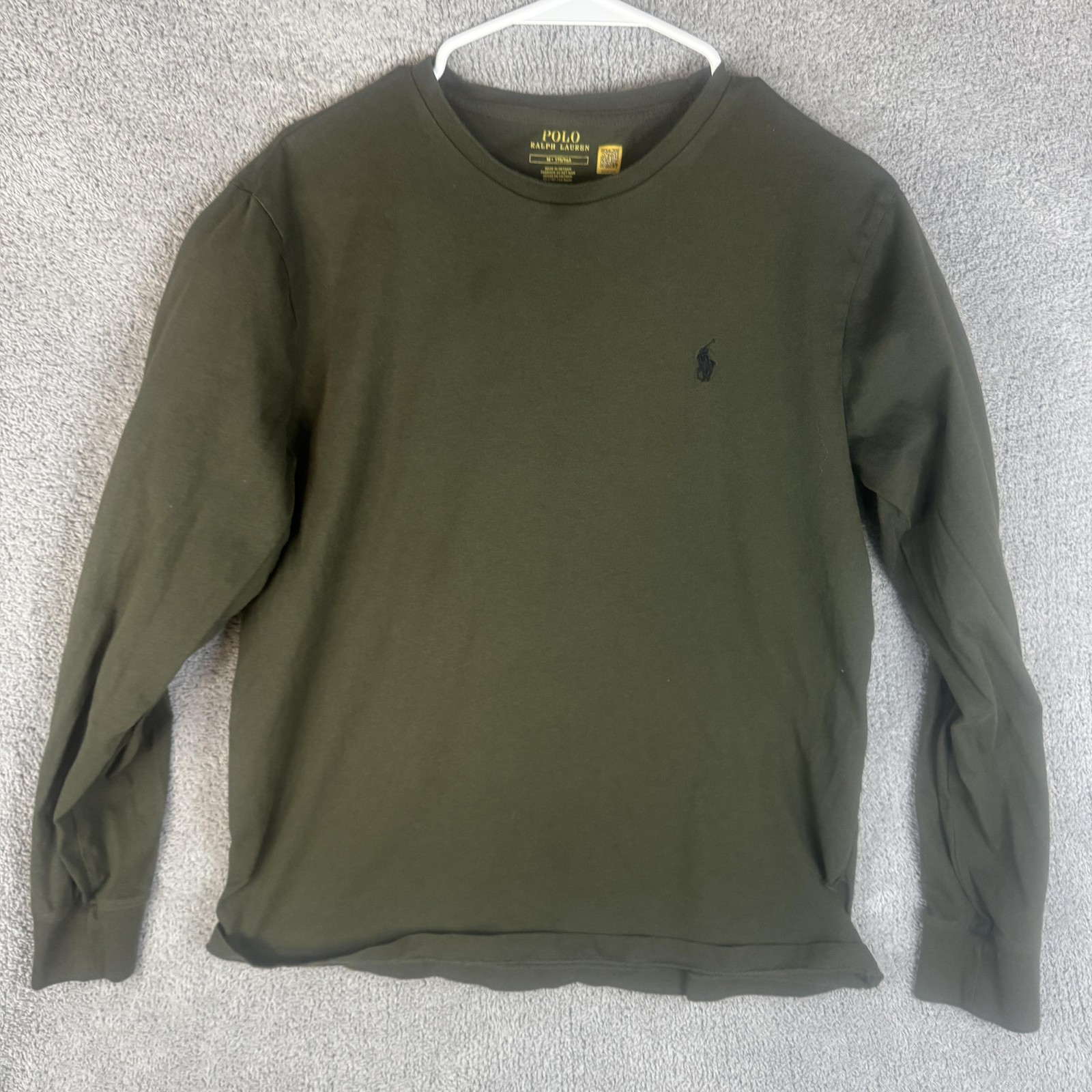 Polo Ralph Lauren Shirt Mens Medium Green Long Sleeve Crewneck Pony Logo Tee