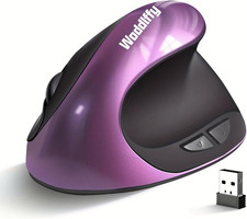 Ergonomic Mouse Wireless, Vertical Right Handed Small with purple