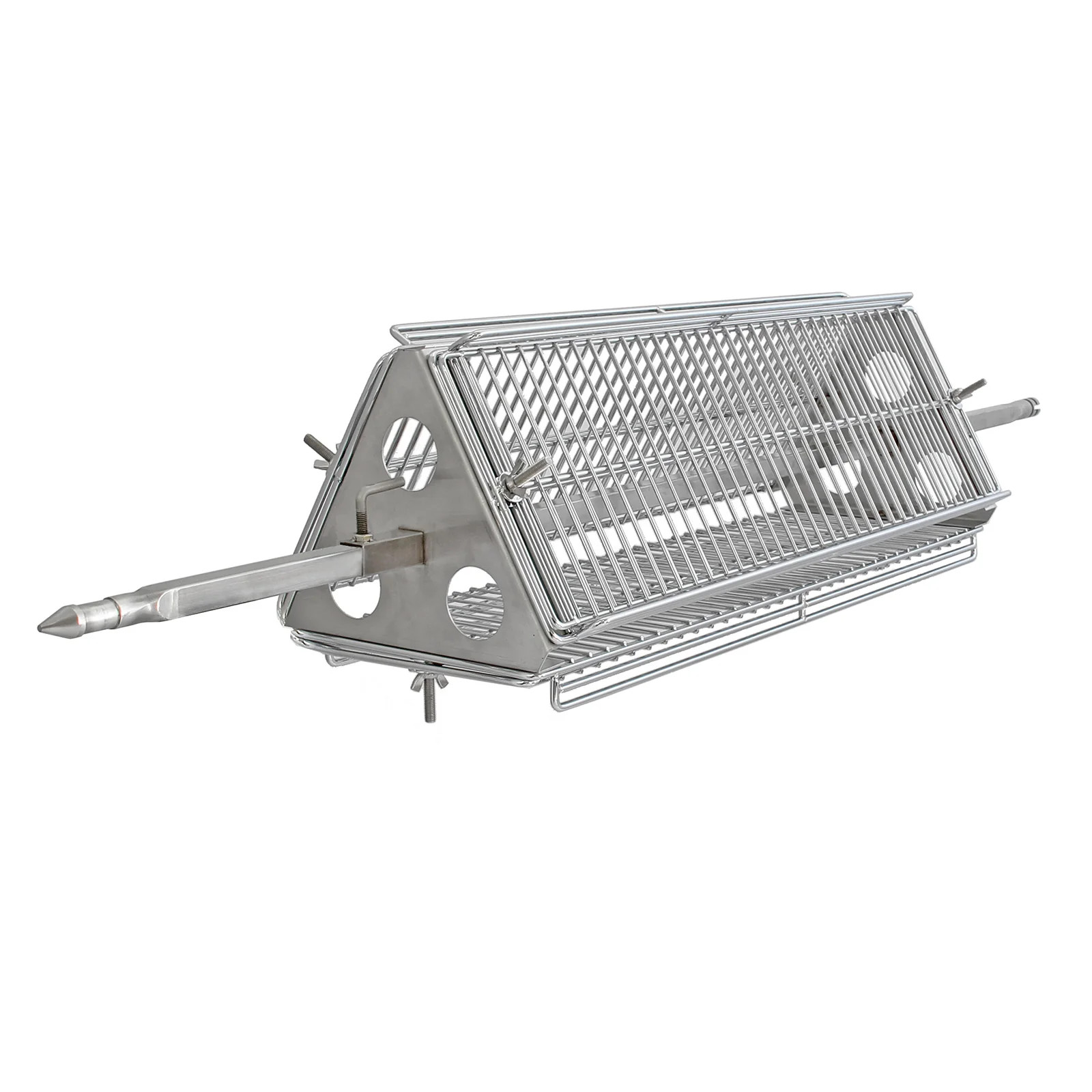 Panier rôtissoire inox 70 cm KuKoo pour tournebroche et barbecue à charbon