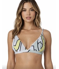 EMILIO PUCCI Yellow and Black Graphic Bikini Top IT44